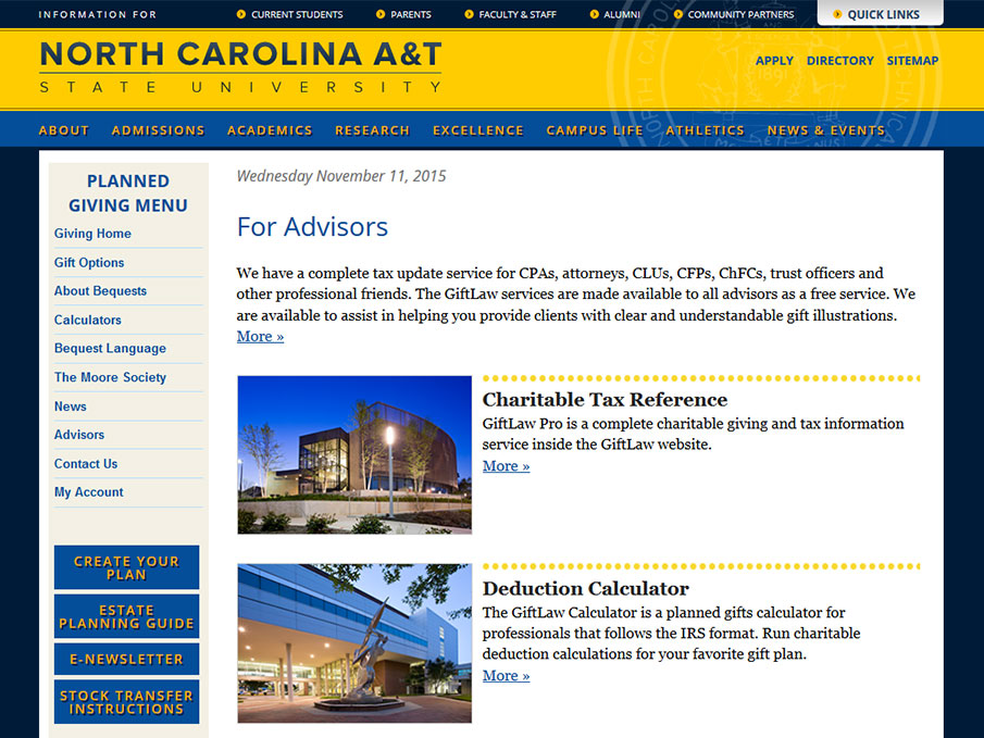 N. Carolina A&T State University (Main Advisors Page) N. Carolina A&T State University (Main Advisors Page)