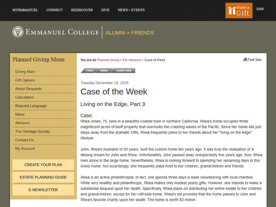 Emmanuel College (Case of the Week)