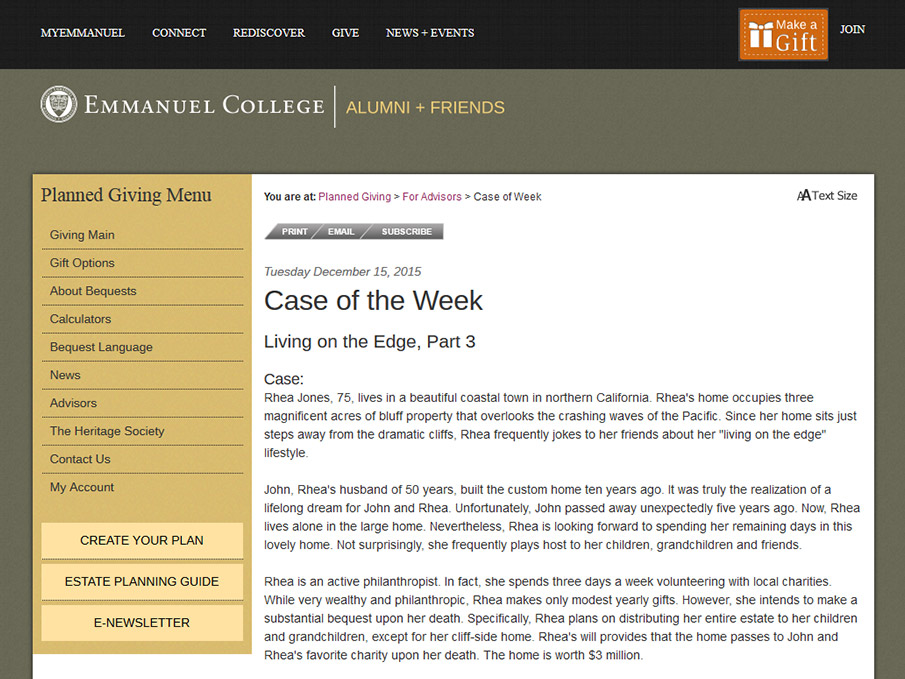 Emmanuel College (Case of the Week) Emmanuel College (Case of the Week)