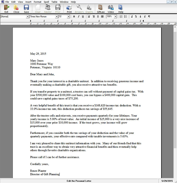 donor letter
