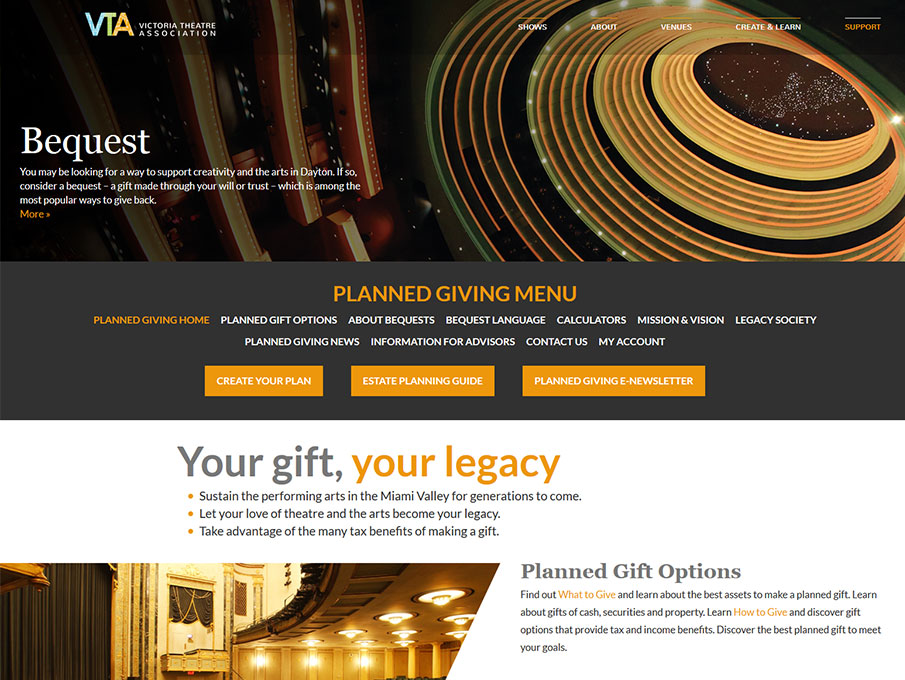 planned giving websites crescendo