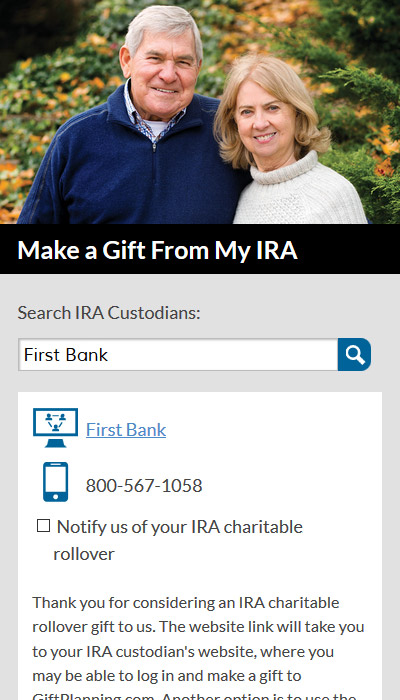 IRA Rollover Widget